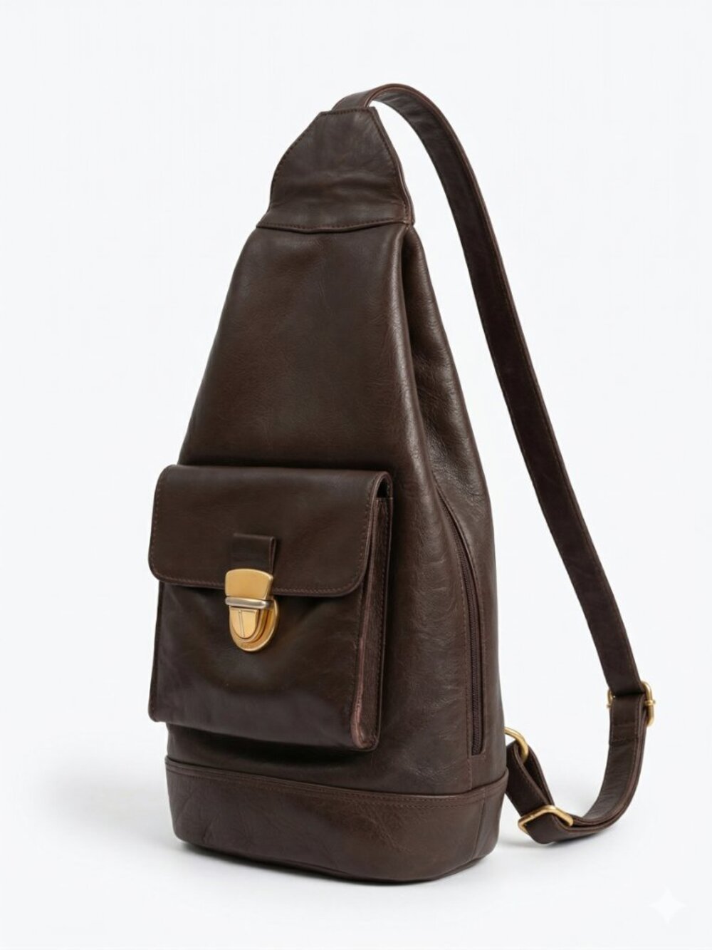 Vintage Lord & Taylor Brown Leather Crossbody Bag - Picture 2 of 9